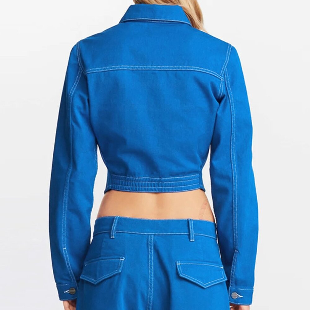 Royal Blue Mini Hookeye Collared Jacket - Picture 2 of 5
